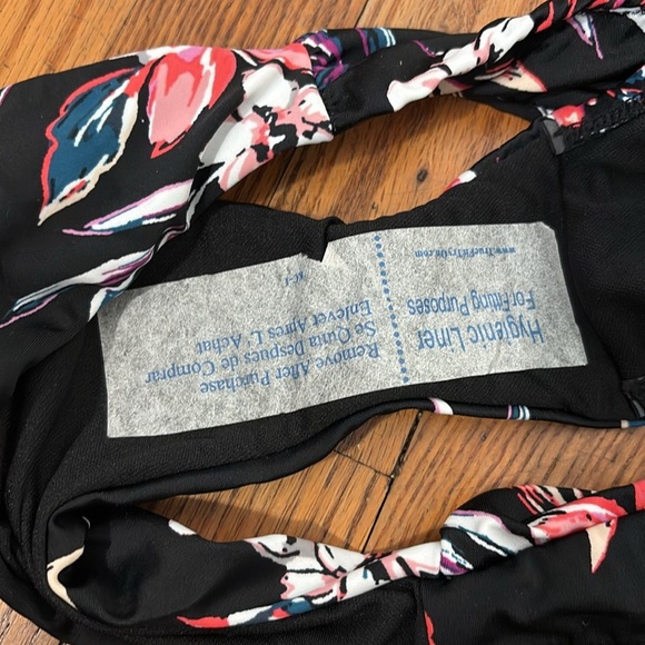Bar III Floral-Print Hipster Bikini Bottoms Black Tropical Escape Medium NWT - Picture 7 of 7